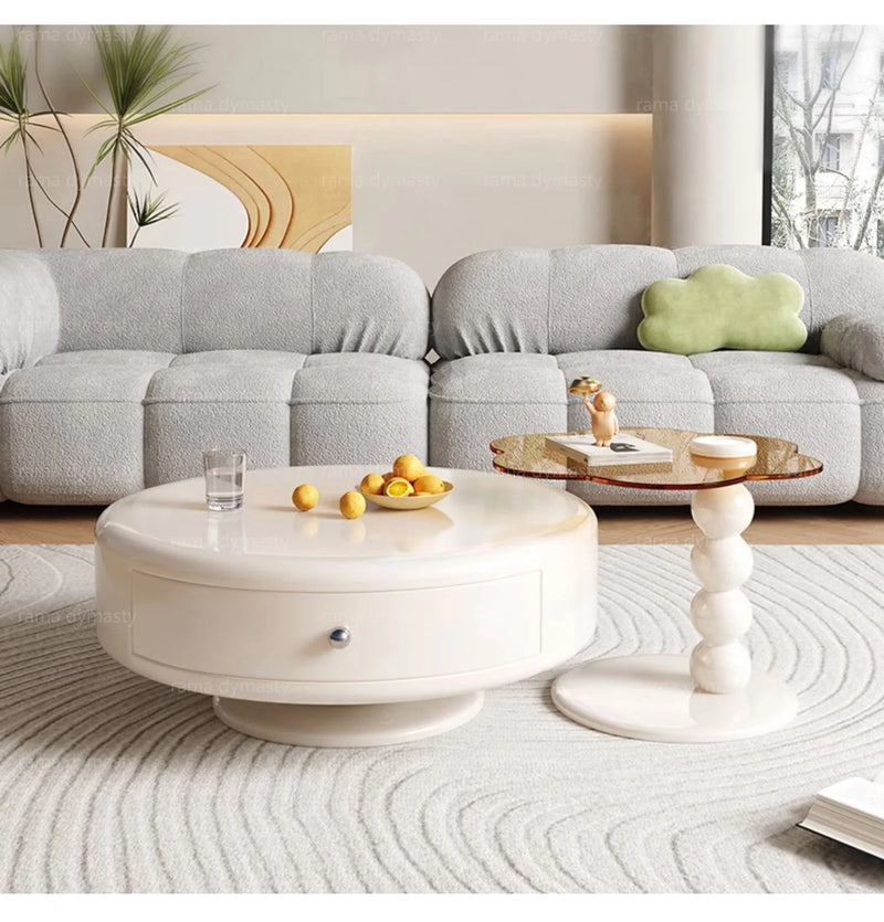 French Round Tea Table Set – Modern Light Luxury Coffee Table