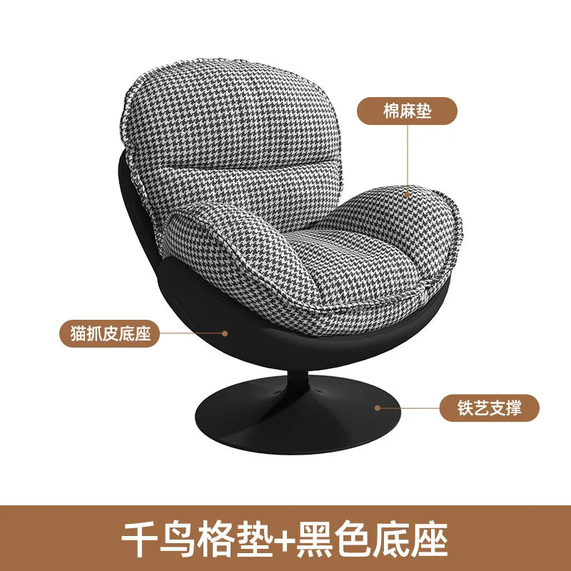 Penguin Hug Egg Chair – Luxury Rotating Lounge Recliner for Living Room 🐧✨
