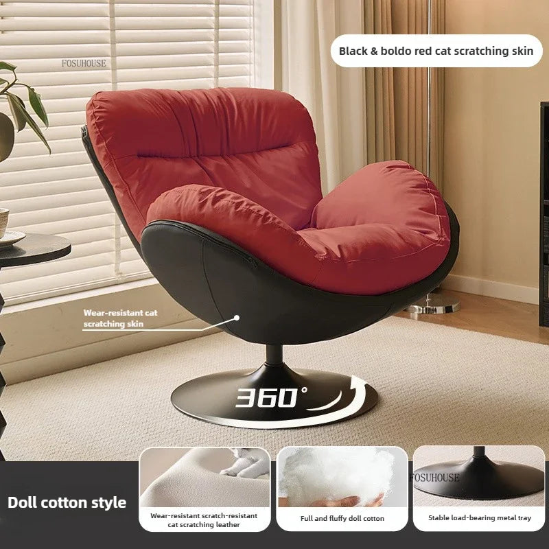 🪶 Balcony Leisure Swivel Eggshell Chair – Light Luxury Single Sofa for Modern Living 🛋️✨