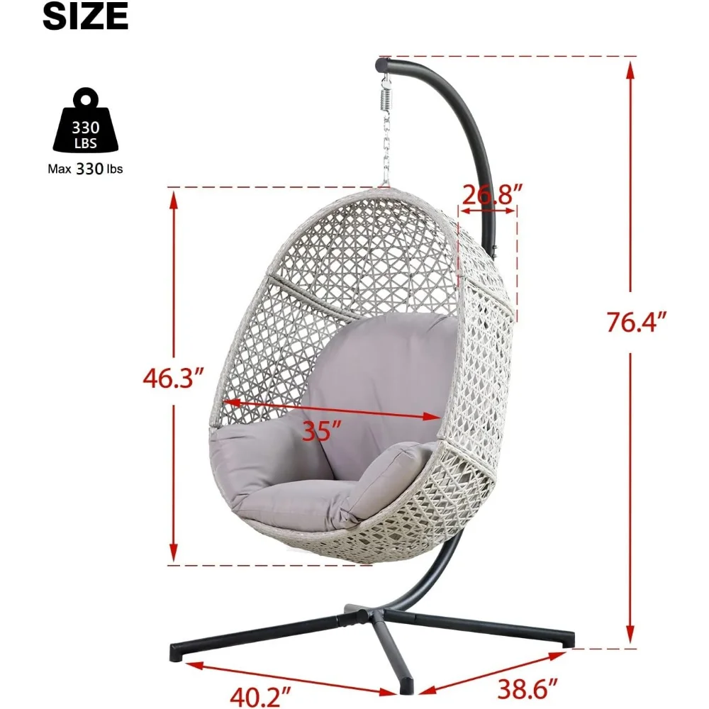 Egg Hammock Chair with Stand – Removable Cushion & Indoor/Outdoor Swing