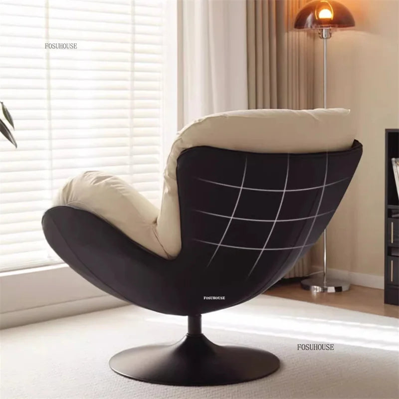 🪶 Balcony Leisure Swivel Eggshell Chair – Light Luxury Single Sofa for Modern Living 🛋️✨
