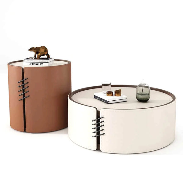 Luxury Round Coffee Table Set – Modern Living Room Design with Storage