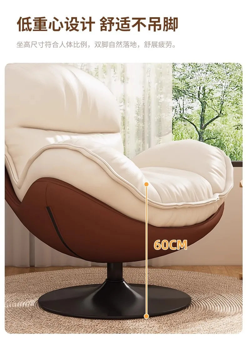 Penguin Hug Egg Chair – Luxury Rotating Lounge Recliner for Living Room 🐧✨