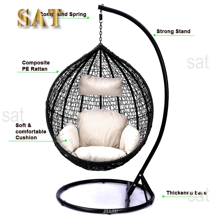 Two-Seater Patio Swing with Cup Holders | Double Swing Chair Outdoor Garden Furniture
