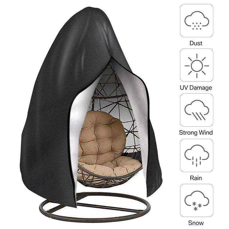 Waterproof Hanging Egg Chair Cover Outdoor with Zipper & Buckle