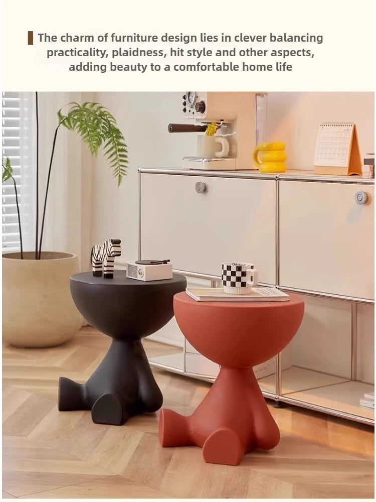 Modern Round Coffee Table –  Multifunctional Night Desk & Cute Living Room Decor ✨