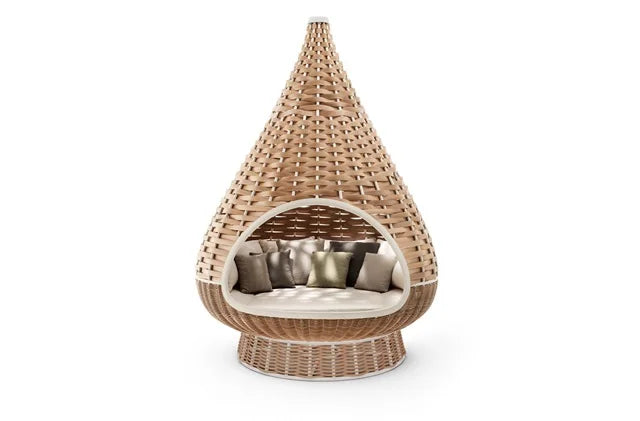 Wicker Hanging Egg Swing Basket Chair with Cushion and Stand