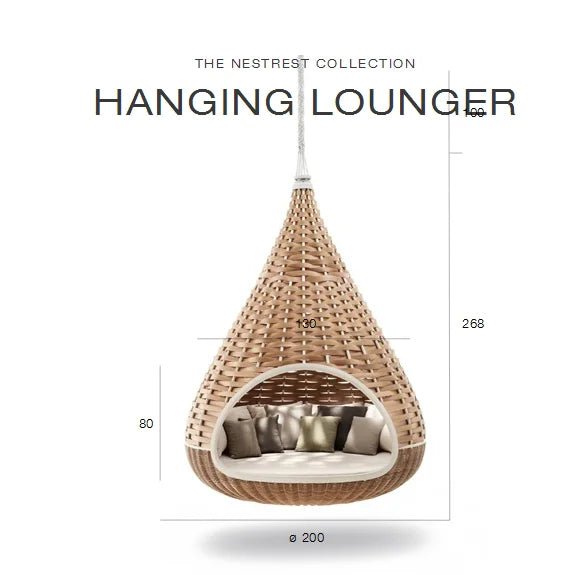 Wicker Hanging Egg Swing Basket Chair with Cushion and Stand