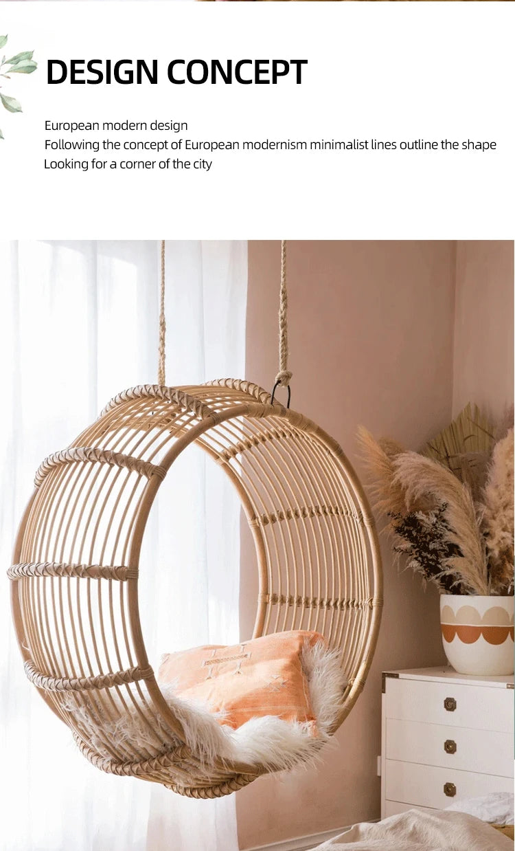Outdoor Terrace Rattan Hanging Chair Courtyard Homestay Hanging Chair Swing