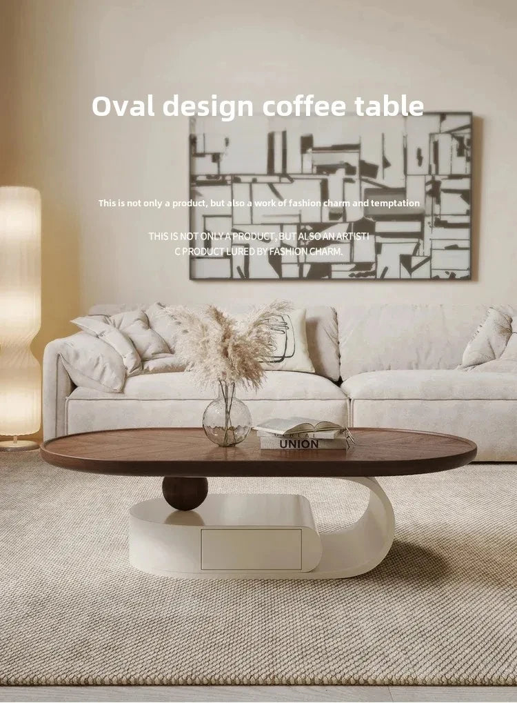Antique Walnut Round Coffee Table – Modern Minimalist Side & Tea Table ☕✨