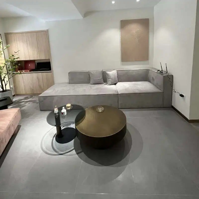 Luxury Round Coffee Table – Stainless Steel & Tempered Glass Design