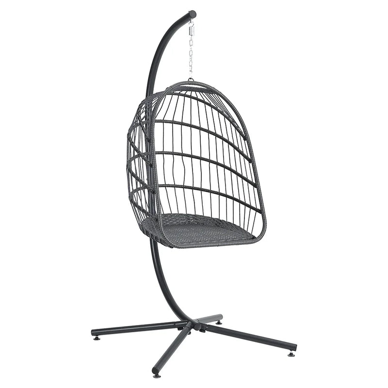 Woven Hanging Egg Chair with Stand & Cushions – Indoor/Outdoor Leisure Swing 🪶✨