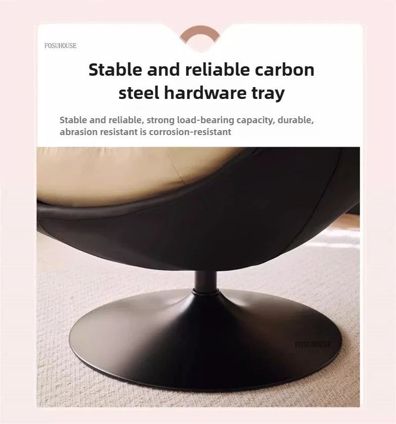 🪶 Balcony Leisure Swivel Eggshell Chair – Light Luxury Single Sofa for Modern Living 🛋️✨