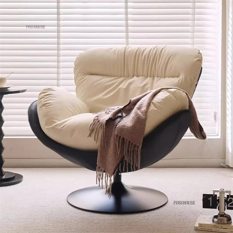 🪶 Balcony Leisure Swivel Eggshell Chair – Light Luxury Single Sofa for Modern Living 🛋️✨