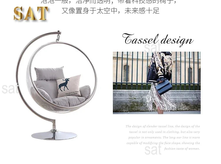 Internet celebrity transparent acrylic hemispherical hanging chair