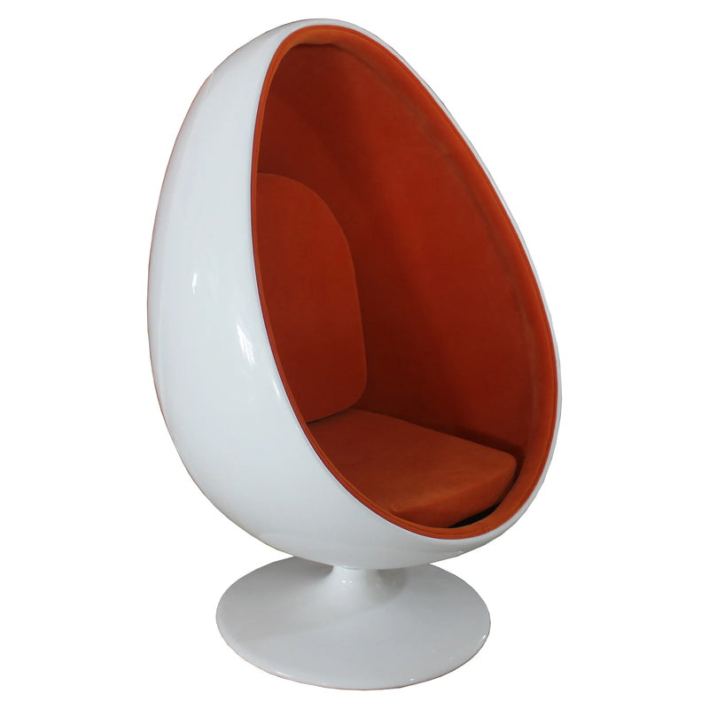 XZQ Oval Eggshell Ball Chair 🎧 Modern Fiberglass Bubble Chair with Built-in Audio