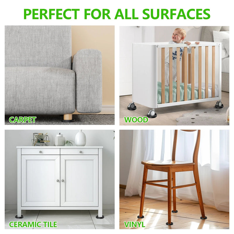 4PCS Non-Slip Rubber Furniture Coaster Pads – Floor Protectors