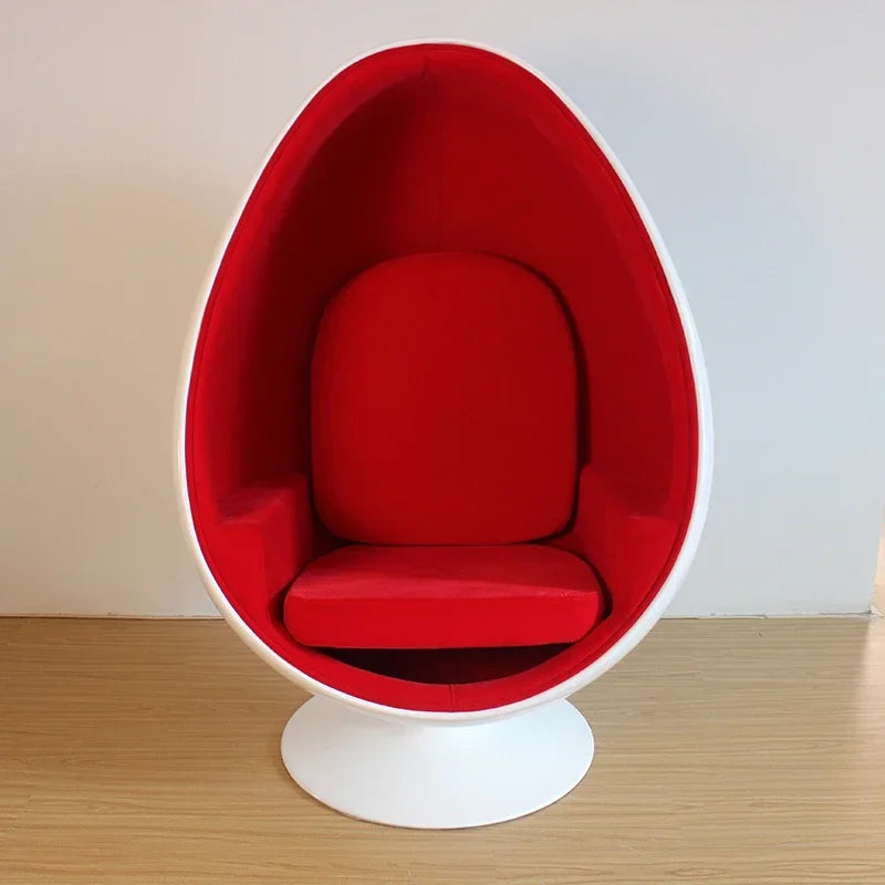 XZQ Oval Eggshell Ball Chair 🎧 Modern Fiberglass Bubble Chair with Built-in Audio