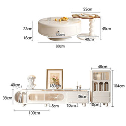 French Round Tea Table Set – Modern Light Luxury Coffee Table