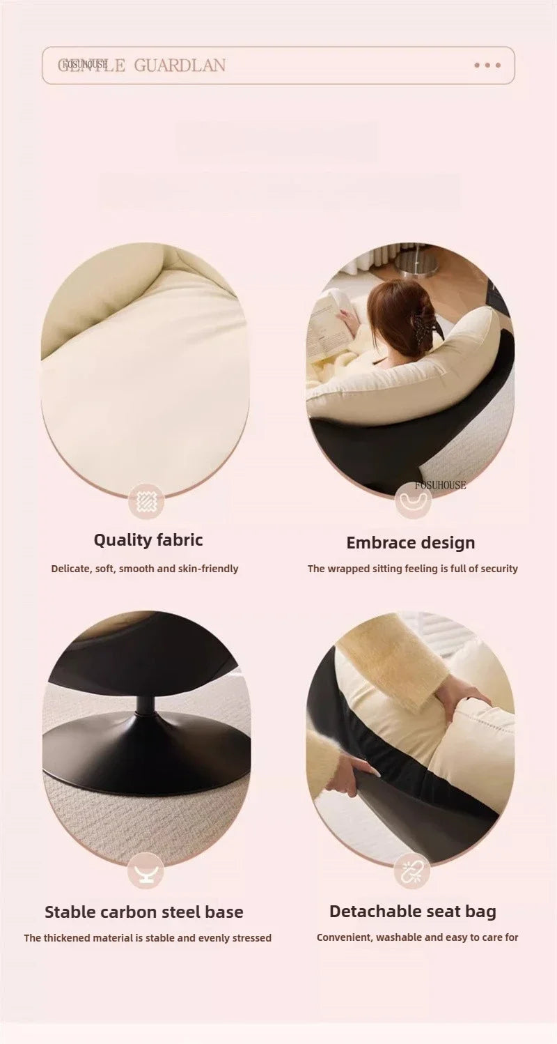 🪶 Balcony Leisure Swivel Eggshell Chair – Light Luxury Single Sofa for Modern Living 🛋️✨