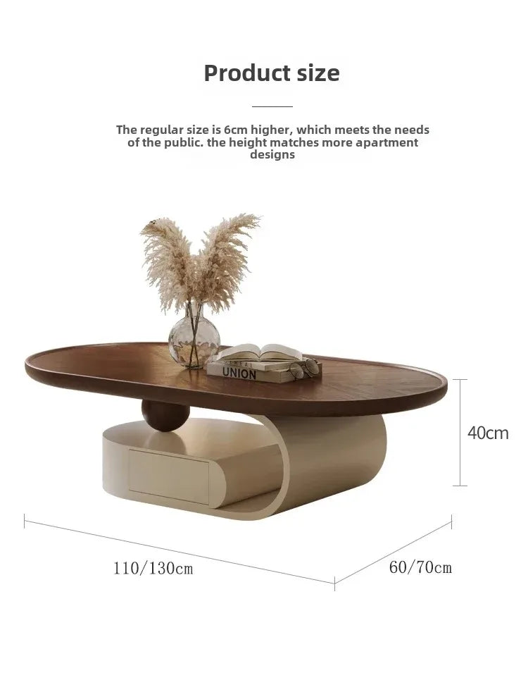 Antique Walnut Round Coffee Table – Modern Minimalist Side & Tea Table ☕✨
