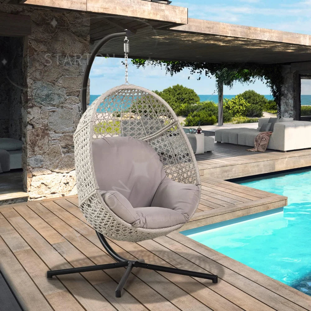 Egg Hammock Chair with Stand – Removable Cushion & Indoor/Outdoor Swing