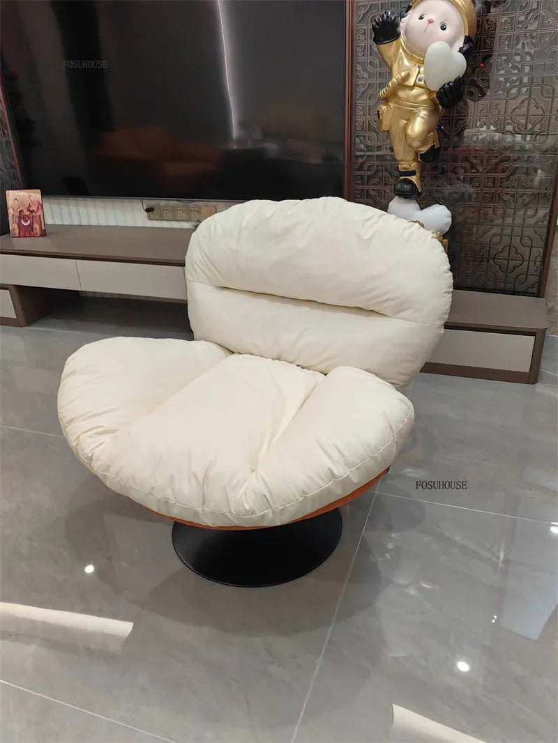 🪶 Balcony Leisure Swivel Eggshell Chair – Light Luxury Single Sofa for Modern Living 🛋️✨