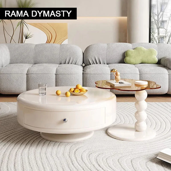 French Round Tea Table Set – Modern Light Luxury Coffee Table