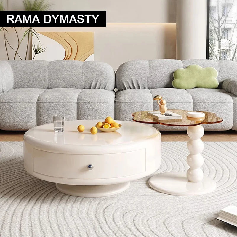 French Round Tea Table Set – Modern Light Luxury Coffee Table