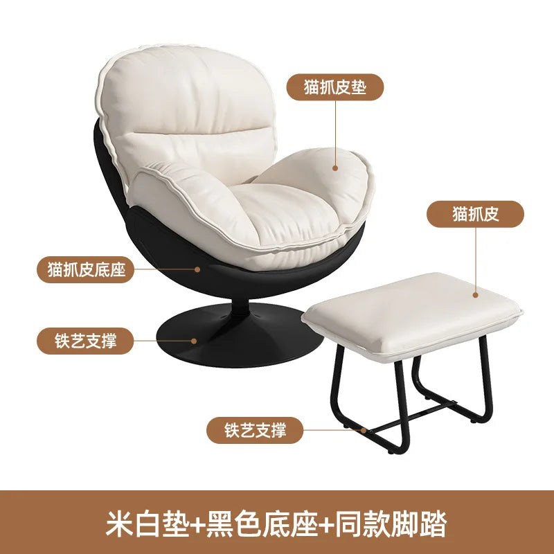 Penguin Hug Egg Chair – Luxury Rotating Lounge Recliner for Living Room 🐧✨