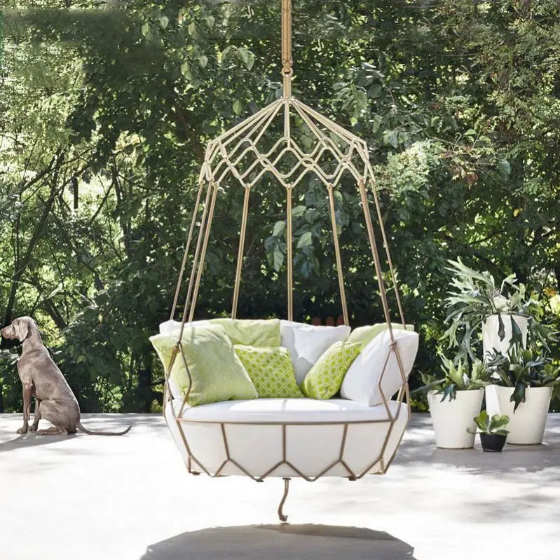 Outdoor Hanging Rattan Egg Chair Double Hammock Swing Chair