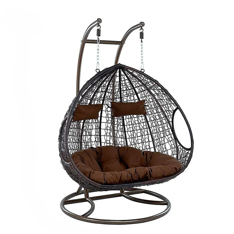 Two-Seater Patio Swing with Cup Holders | Double Swing Chair Outdoor Garden Furniture
