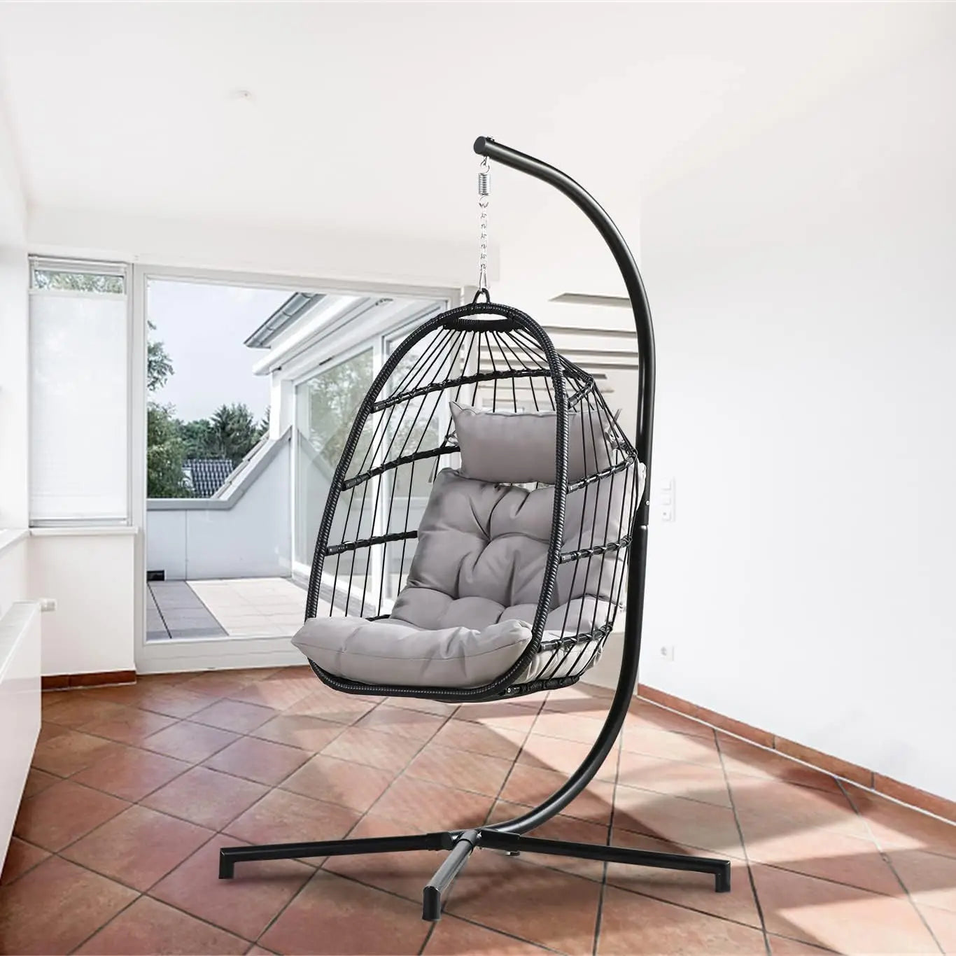 Egg Hammock Chair with Stand – Removable Cushion & Indoor/Outdoor Swing