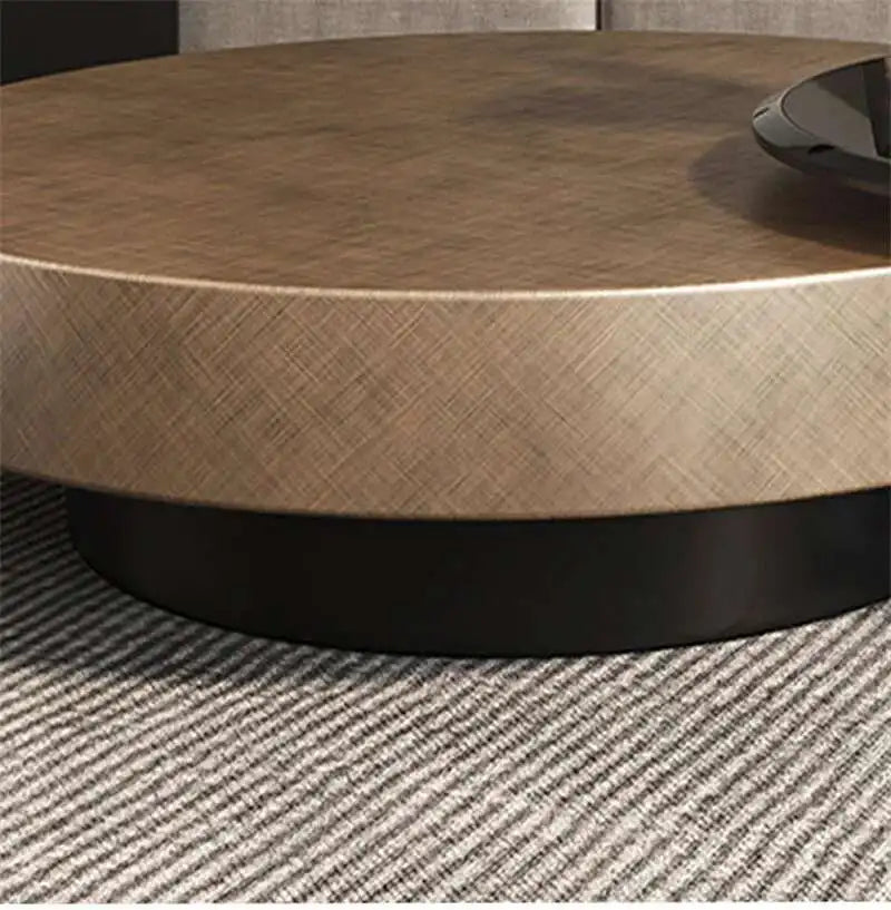 Luxury Round Coffee Table – Stainless Steel & Tempered Glass Design