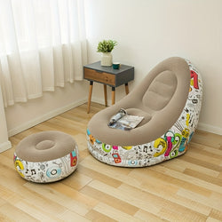 Inflatable Lounge Chair with Footrest – Foldable & Portable PVC Relax Chair