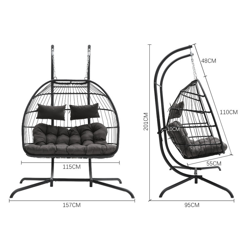 Double Egg Hanging Chair – Indoor & Outdoor Swing Basket Seat