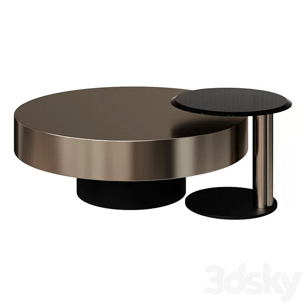 Luxury Round Coffee Table – Stainless Steel & Tempered Glass Design