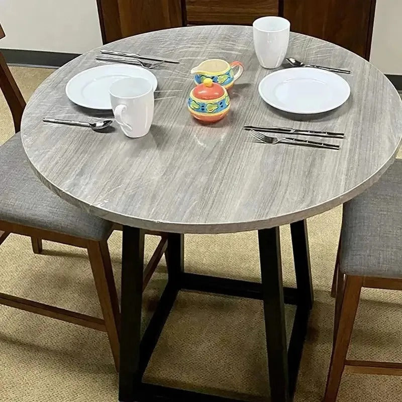 Fitted Round Elastic Tablecloth Transparent Waterproof Oil-Proof Table Cover