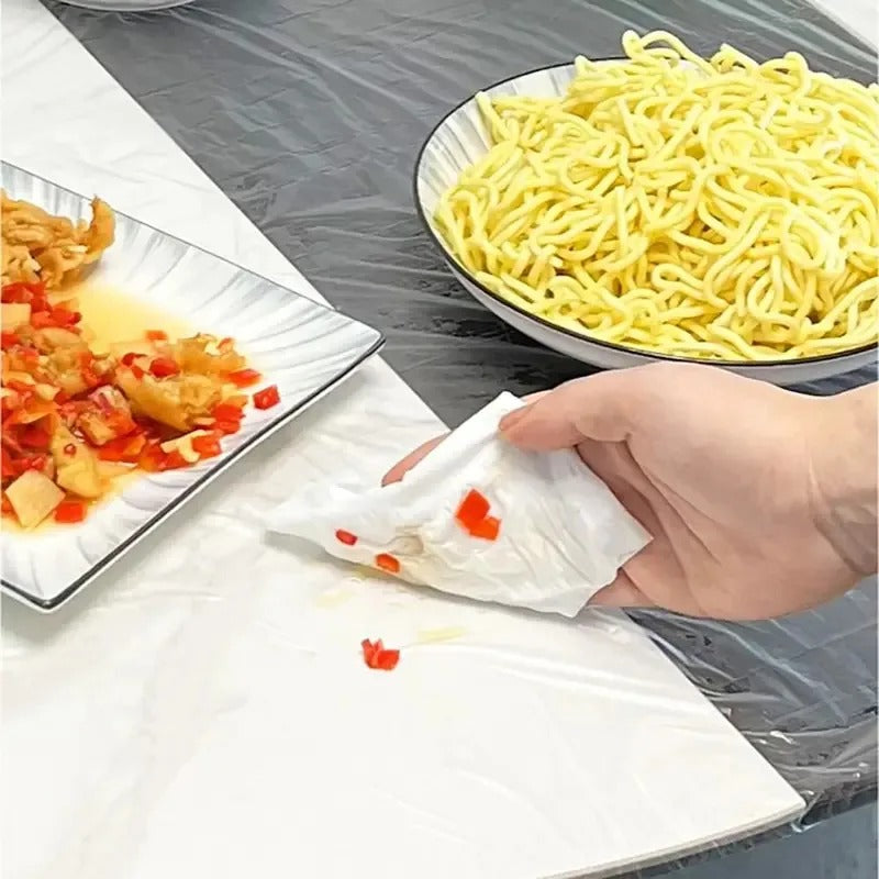 Fitted Round Elastic Tablecloth Transparent Waterproof Oil-Proof Table Cover