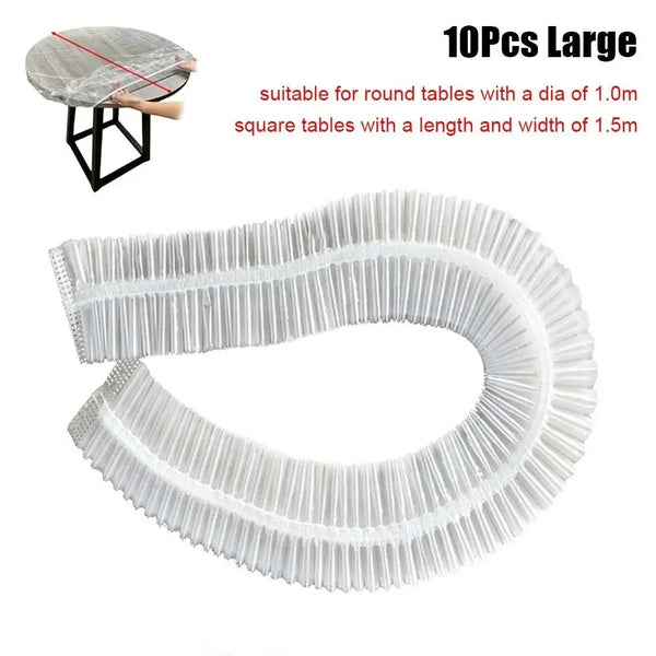 Fitted Round Elastic Tablecloth Transparent Waterproof Oil-Proof Table Cover